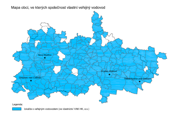 Mapa obcí - vodovod