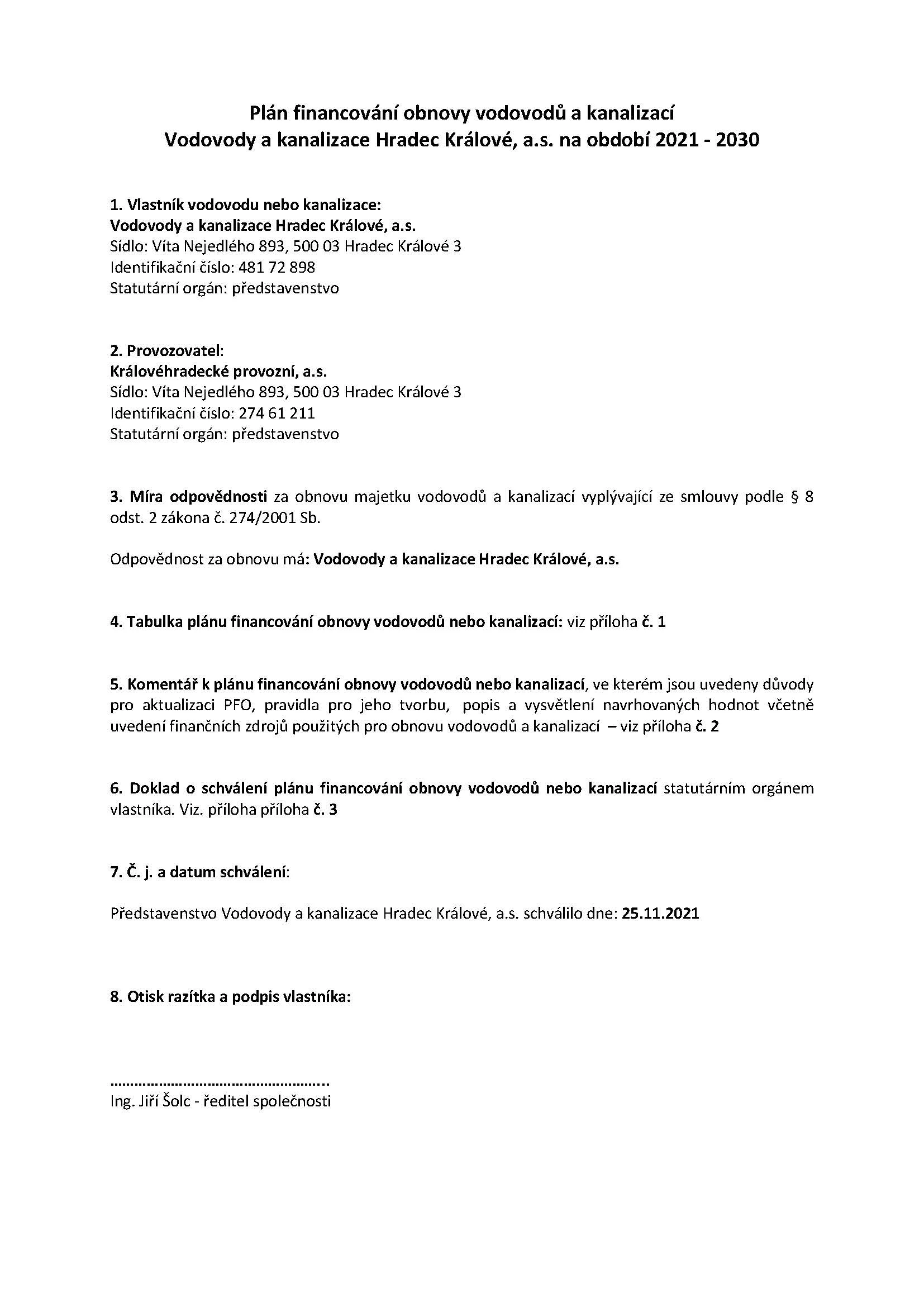 Plán obnovy VAK